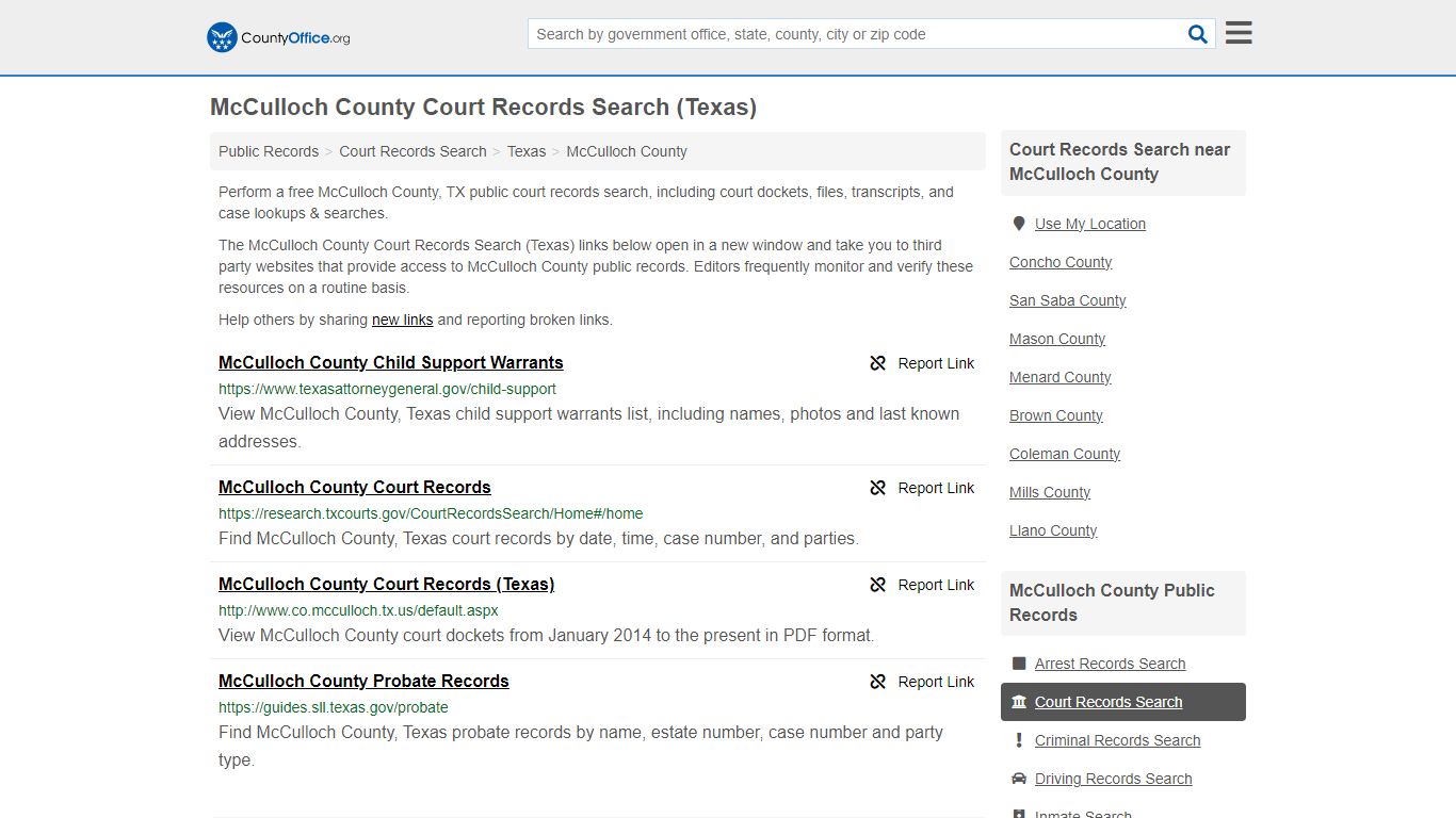 Court Records Search - McCulloch County, TX (Adoptions, Criminal, Child ...